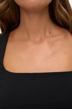 Vero Moda Top manga larga escote cuadrado Negro