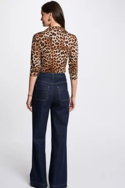 Morgan Top manga larga estampado Multicolor Hot