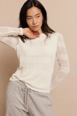 Slowlove Top manga larga estructura rústica Marfil Sale