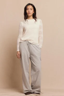 Slowlove Top manga larga estructura rústica Marfil Sale