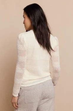 Slowlove Top manga larga estructura rústica Marfil Sale