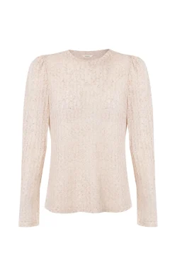 Slowlove Top manga larga estructura rústica Marfil Sale