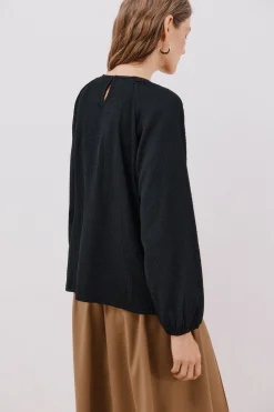 Cortefiel Top parche crochet Negro Hot