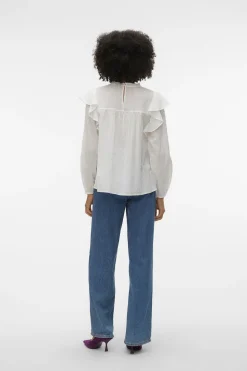 Vero Moda Top plumeti volantes Blanco Online