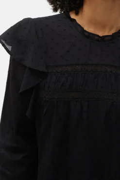 Vero Moda Top plumeti volantes Negro