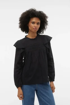 Vero Moda Top plumeti volantes Negro