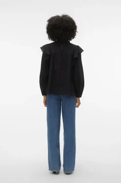 Vero Moda Top plumeti volantes Negro