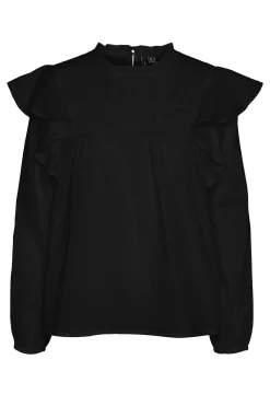 Vero Moda Top plumeti volantes Negro