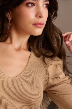 Polín Et Moi Top punto escote Lupita Beige Outlet