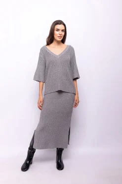 Object Top punto lurex Gris Best