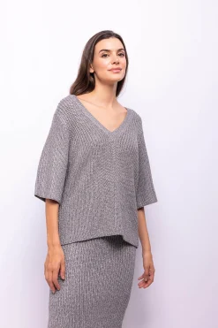 Object Top punto lurex Gris Best