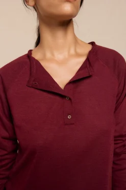 Slowlove Top punto panadero Vino Clearance