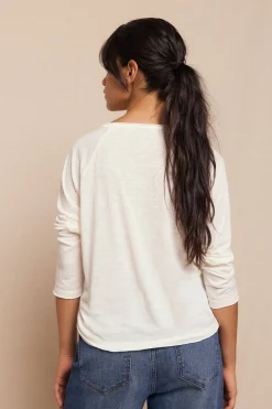 Slowlove Top punto panadero Marfil Sale