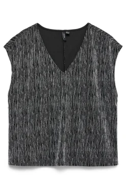 Vero Moda Top sin mangas cuello pico con lúrex Negro New