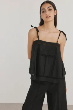 Pedro del Hierro Top tirantes picos Negro Outlet