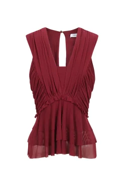 Pedro del Hierro Top tul tirantes Burdeos Hot