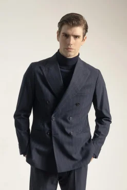 PuroEGO Traje cruzado raya diplomática marino Azul marino Best