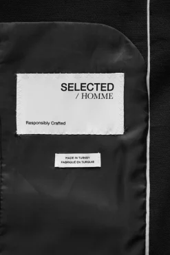 Selected Traje de dos piezas slim fit lana fría Negro New