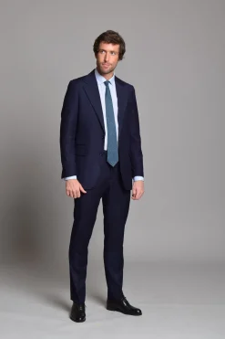 Cloking Traje Liso British Collection 100% Lana Azul marino Outlet