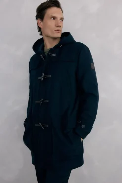 Pedro del Hierro Trenca lana alamares Azul