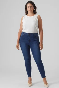 Vero Moda Curve Vaquero pitillo talla grande Azul Clearance