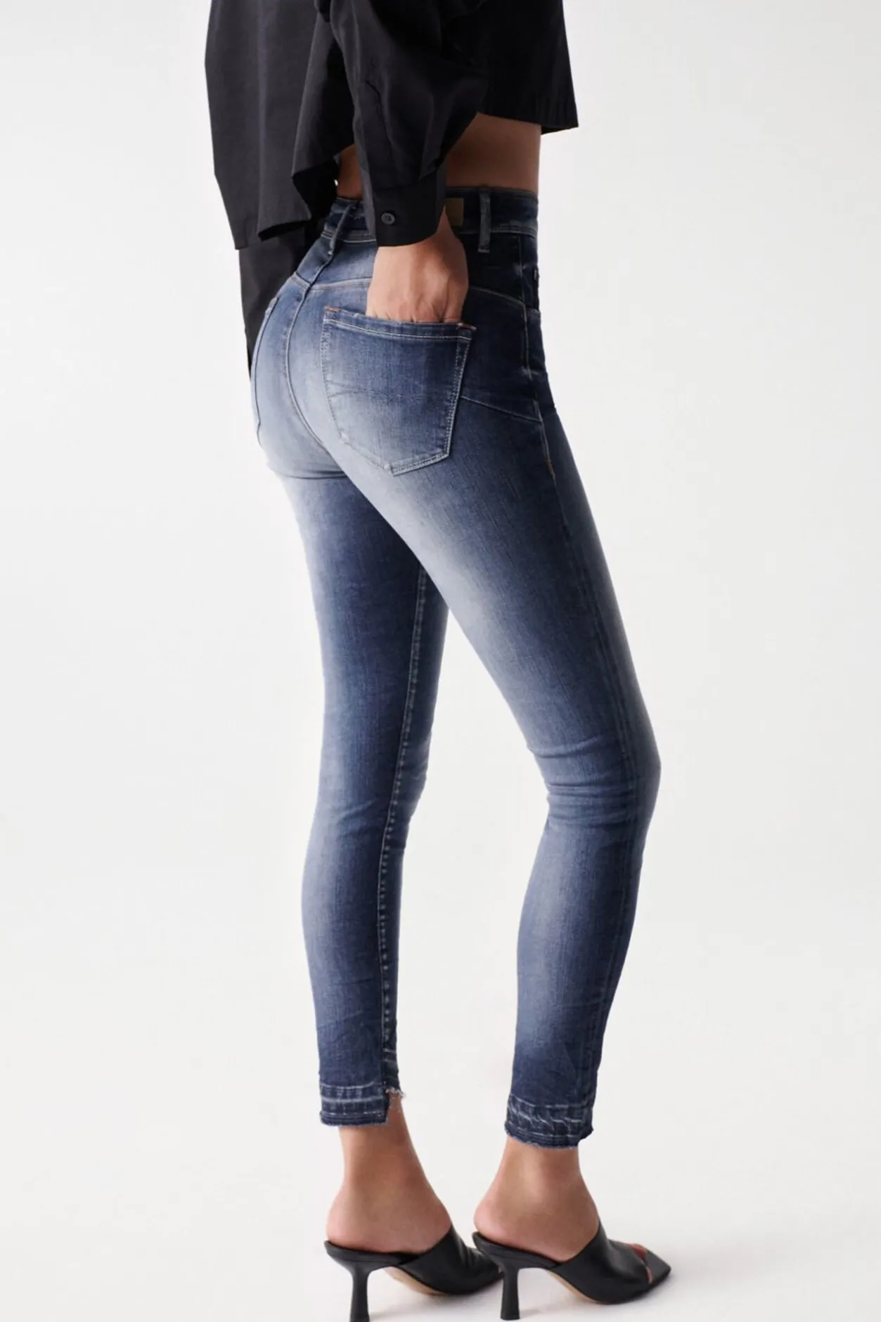Salsa Jeans Vaqueros faith push in cropped lavado premium Azul Online