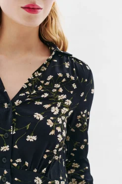 Caroll Vestido 100% viscosa Negro Sale