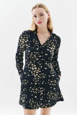 Caroll Vestido 100% viscosa Negro Sale