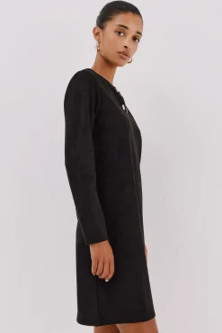 Cortefiel Vestido antelina Negro Sale