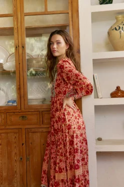 Jaase Vestido arlo largo estampado Lilliana Estampado naranja Outlet