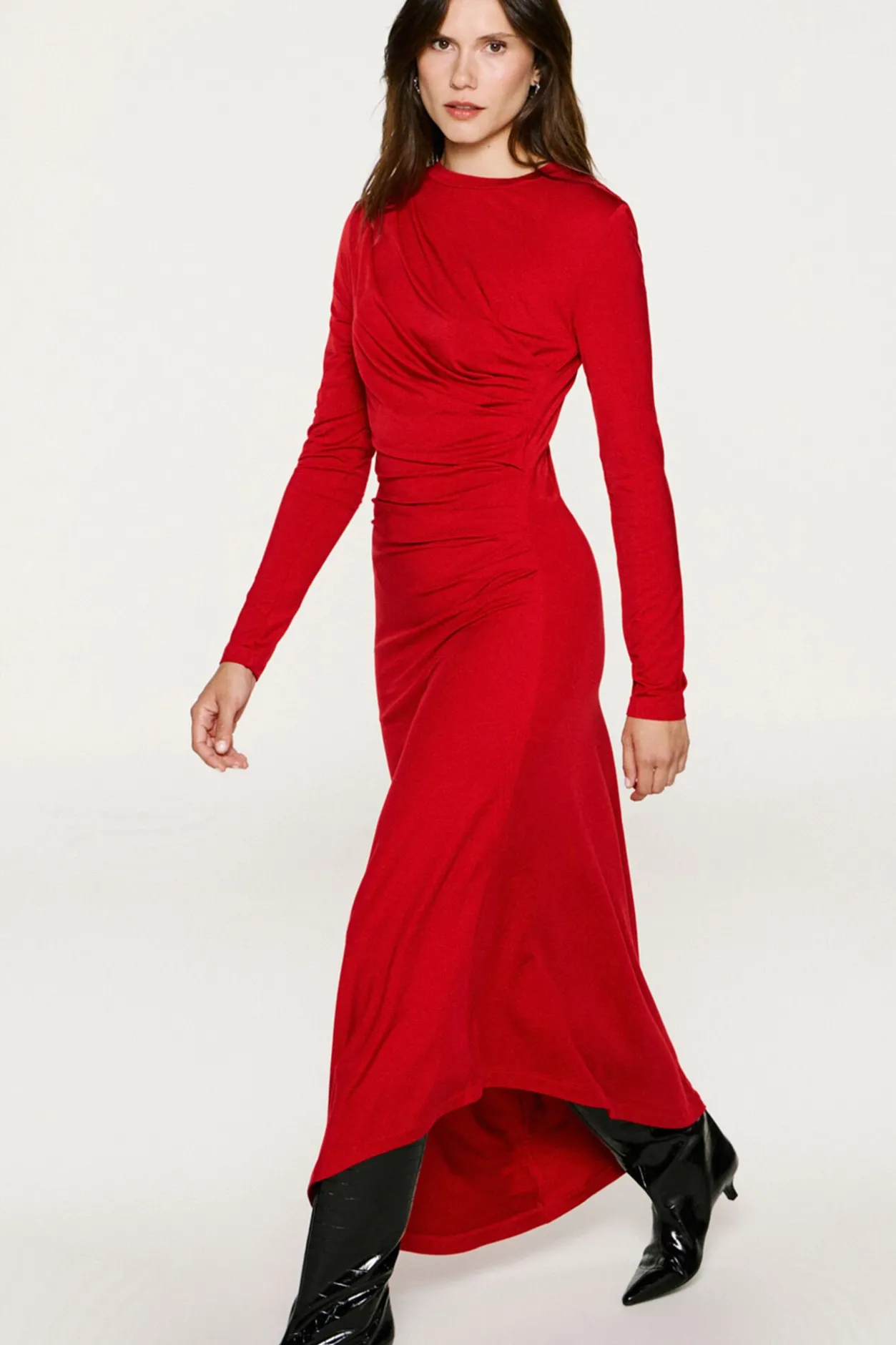 Selected Vestido asimétrico slim fit Rojo