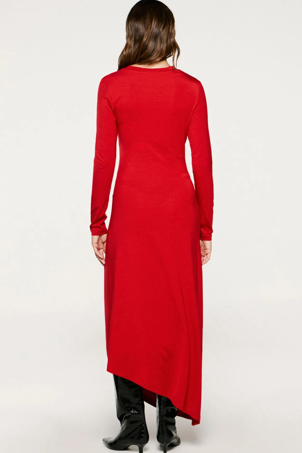 Selected Vestido asimétrico slim fit Rojo