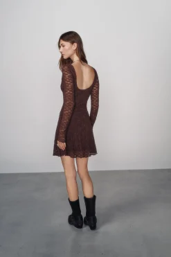 High Spirits Vestido Asym marr&oacute;n Online