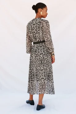 Cortefiel Vestido camisero estampado cinturón Multicolor New