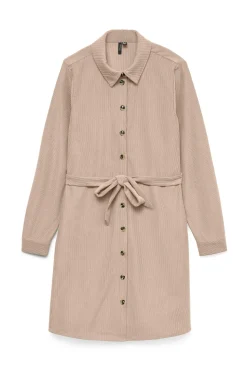 Vero Moda Vestido camisero micropana Beige Outlet