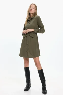 Vero Moda Vestido camisero micropana Verde Discount