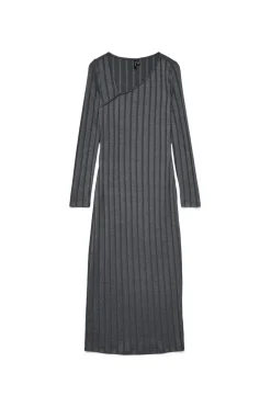 Vero Moda Vestido canalé 7/8 Gris oscuro Sale