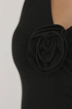 Pedro del Hierro Vestido combinado flor Negro Discount