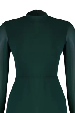 Trendyol Vestido con cuello alto y forro verde