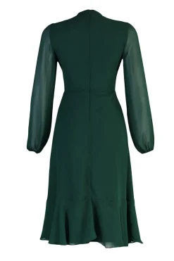 Trendyol Vestido con cuello alto y forro verde