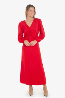 Cuplé Vestido con drapeado Rojo Hot