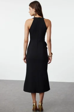 Trendyol Vestido con volantes negro Clearance