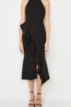 Trendyol Vestido con volantes negro Clearance