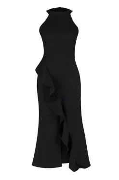 Trendyol Vestido con volantes negro Clearance