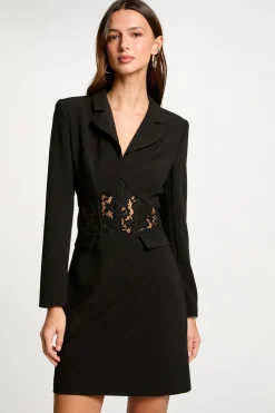 Morgan Vestido corto ajustado encaje Negro Outlet
