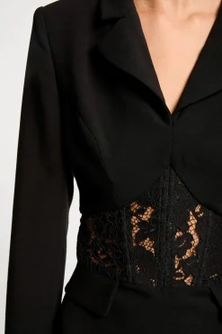 Morgan Vestido corto ajustado encaje Negro Outlet