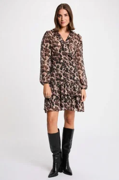 Morgan Vestido corto con cuello en V Multicolor Hot