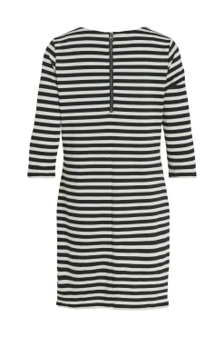 Vila Vestido corto con rayas Negro Hot