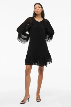 Vila Vestido corto con volantes Negro Sale