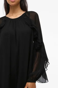 Vila Vestido corto con volantes Negro Sale